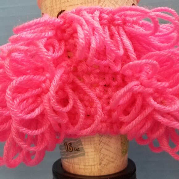 Handmade Crochet Poodle Puppy Dogs  PINK Cup Cozy - Picture 3 of 5
